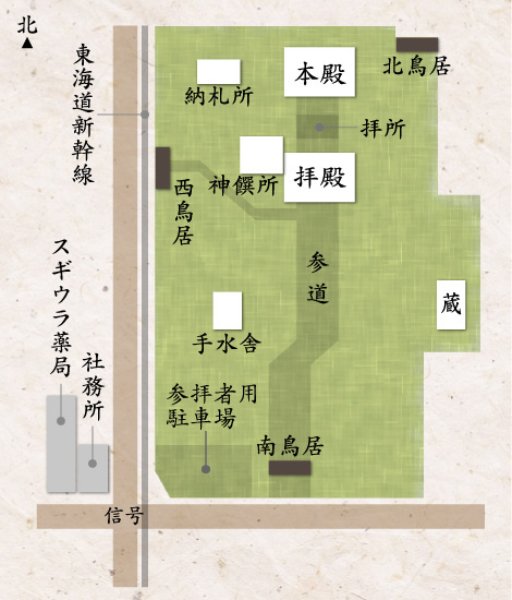 綾戸國中神社の見取り図です